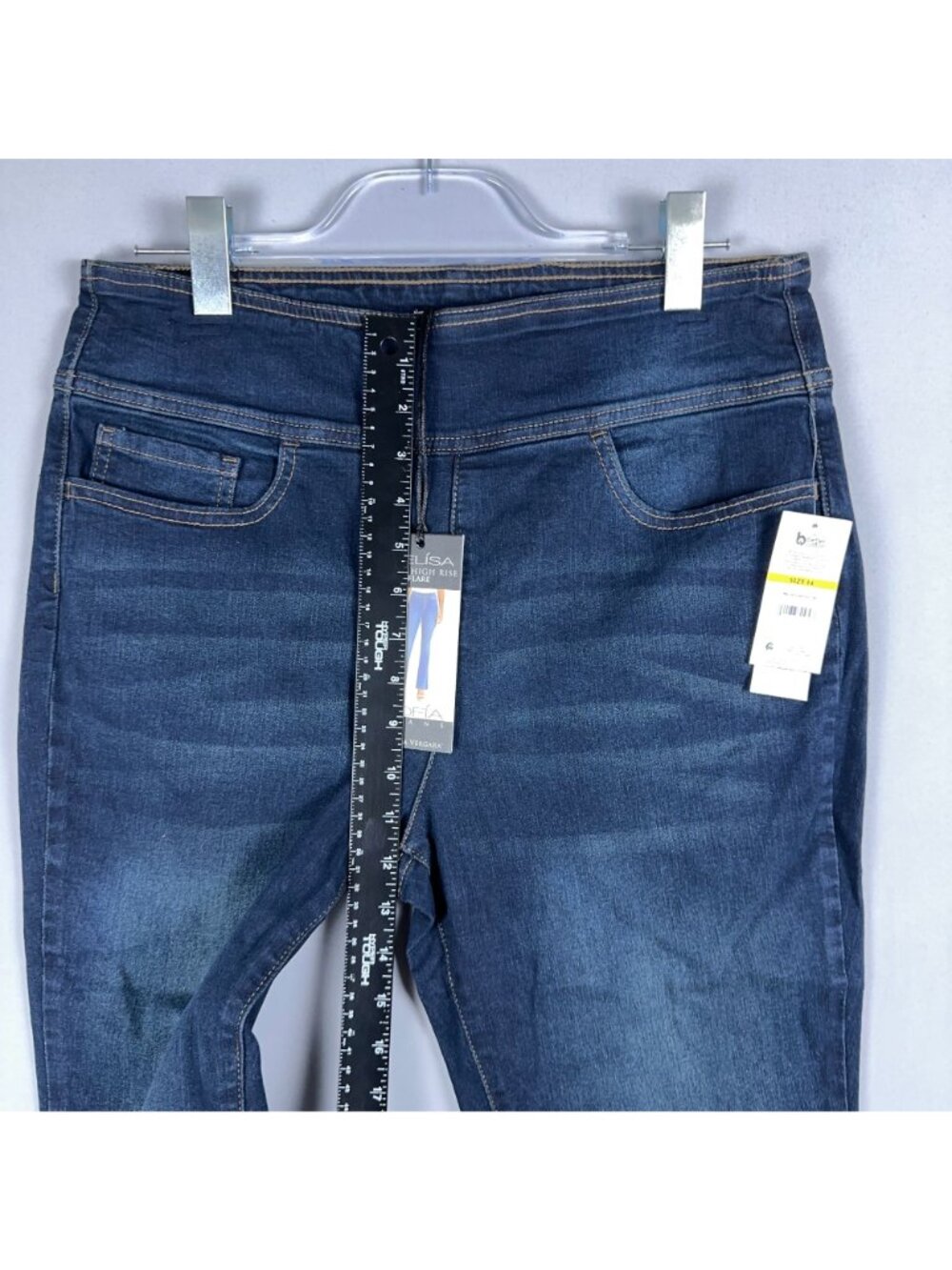Sofia Jeans By Sofia Vergara Melisa Super High-Rise Flare Jeans Size 14 Pull On - Picture 9 of 12